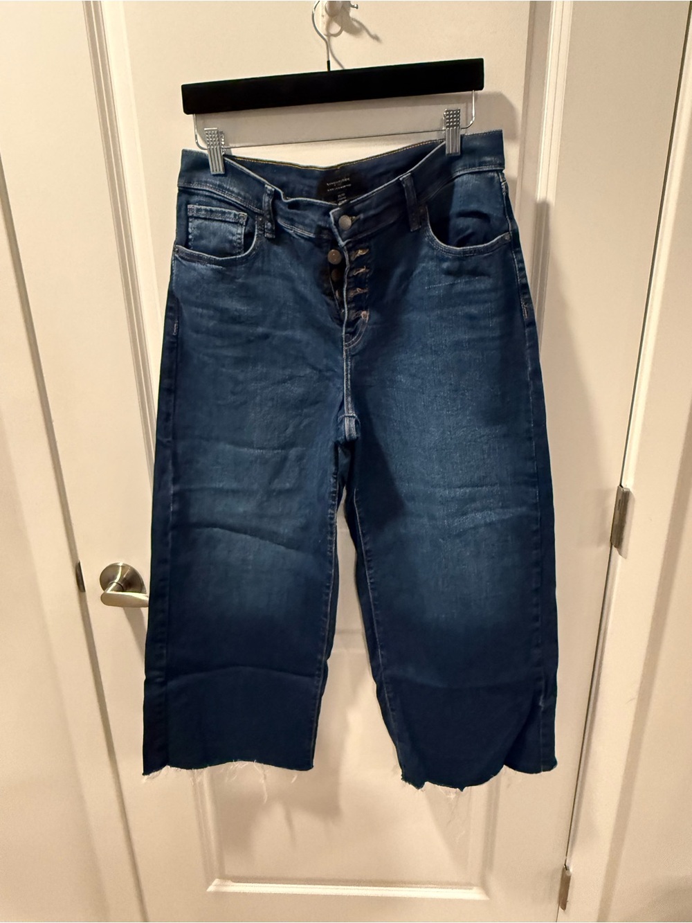 Banana Republic Dark Blue High-Rise Button-Fly Cropped Jeans